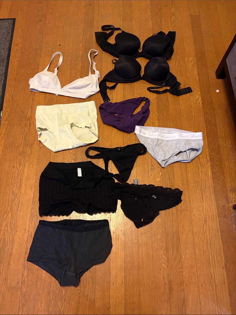 Women's Black Bra and Mixed Underwear Set - Assorted Colors